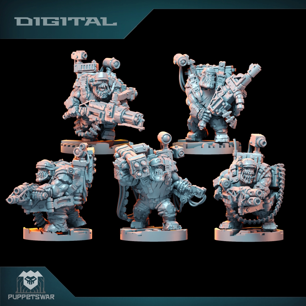 3D Printing Figure - Orc Ultimate Badasses Squad, ฟิกเกอร์ผิวสีเขียว, วอล์คเกอร์,