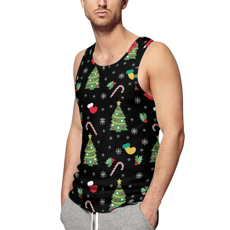 3D Printing Xmas - เสื้อกล้ามพิมพ์ลายคริสต์มาสเมอร์รี่คริสต์มาส3D วินเทจสำหรับผู้ชายเสื้อกล้ามลายกราฟิกเสื้อยืดแฟชั่นเครื่องแต่งกายแนวสตรีท