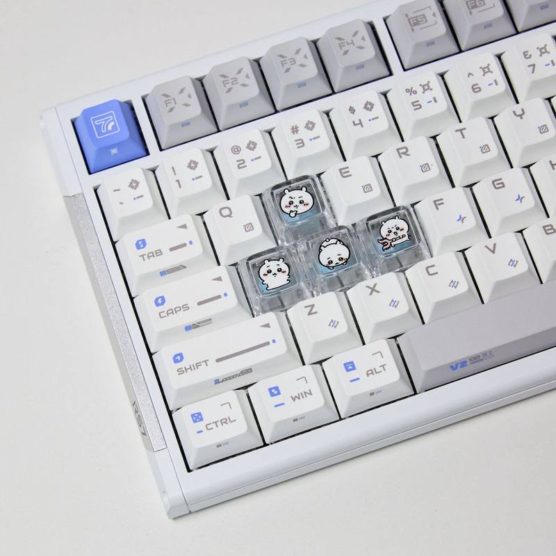 3D Printing Keyboard - ชิคาวะ 4 ชิ้น คีย์แคปแบบโปร่งแสงทำมือสำหรับคีย์บอร์ดแบบกลไก คีย์แคปตกแต่งแบบกำหนดเองสำหรับเกมเมอร์