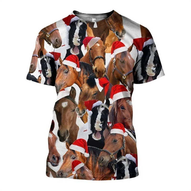 ใหม่ 3D Xmas สัตว์ตลก T เสื้อผ - 3D Printing Xmas บทวิจารณ์และราคา